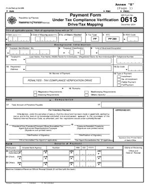 Payment Form: Under Tax Compliance Verification .